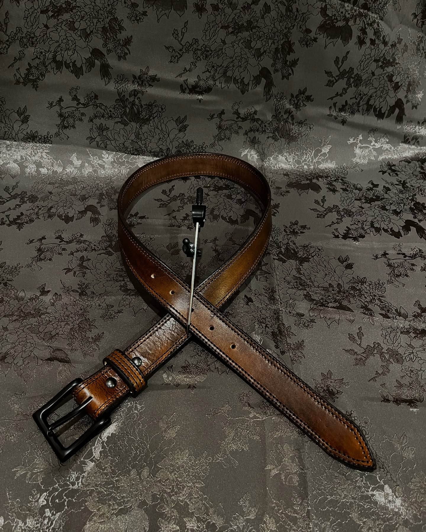 Brown leather belt
